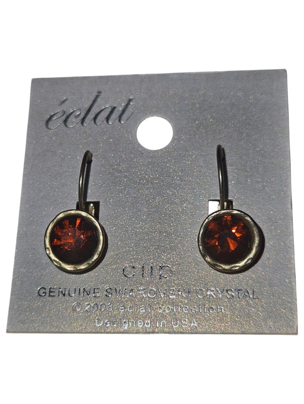 NWT Y2K Éclat 2006 Collection Swarovski Crystal Clip Hook Earrings